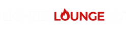LighterLoungeCo logo with red flame design symbolizing unique, refillable lighters and bold fire-inspired branding