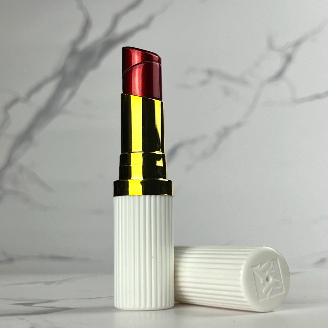 White Lipstick Flame Lighter – cute refillable soft flame lighter shaped like lipstick with red ignition tip
